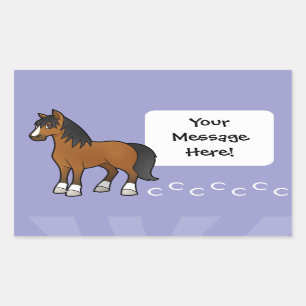 Cartoon Horse Rectangular Sticker