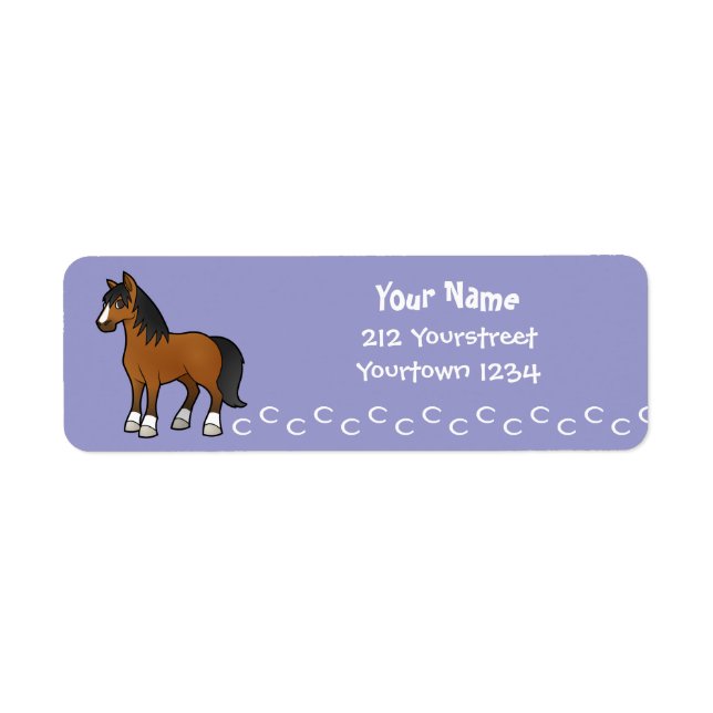 Cartoon Horse Return Address Label (Front)
