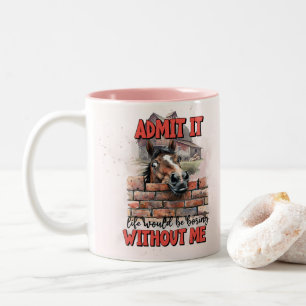 Cartoon Horse Two-Tone Coffee Mug