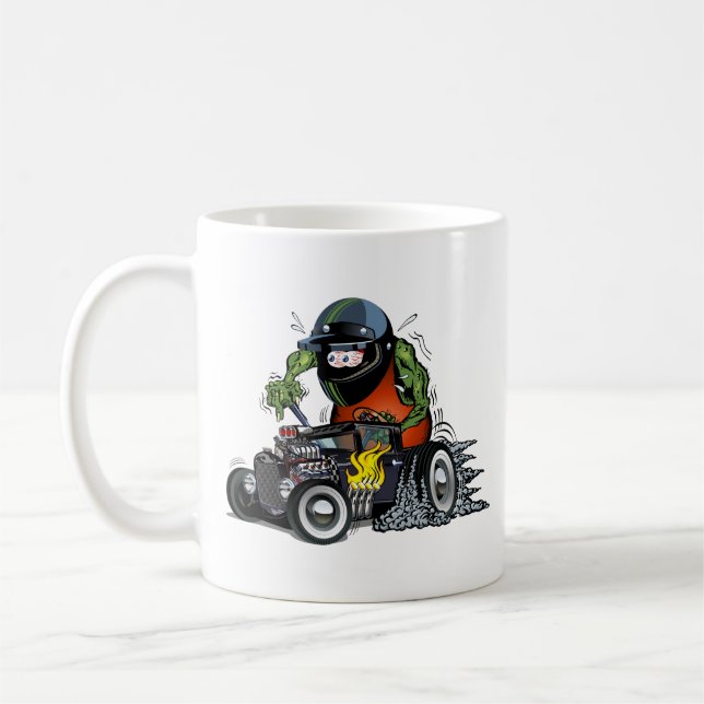 Cartoon hot rod coffee mug (Left)