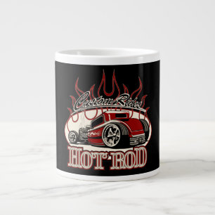 Cartoon hot rod large coffee mug