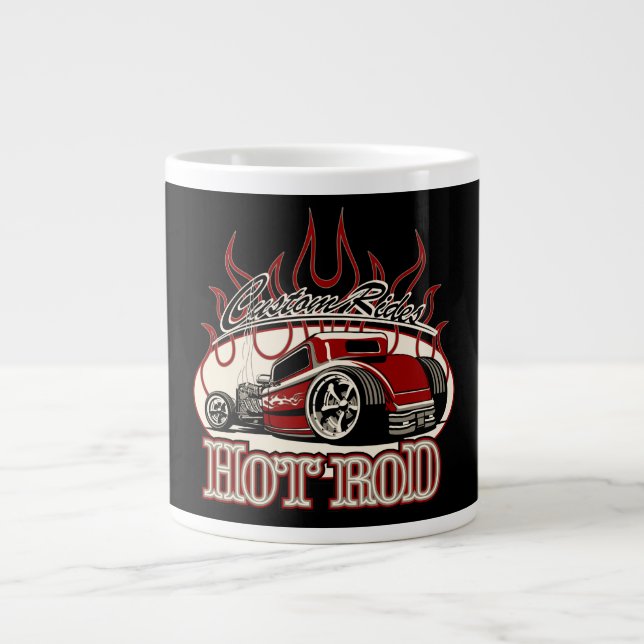 Cartoon hot rod large coffee mug (Front)