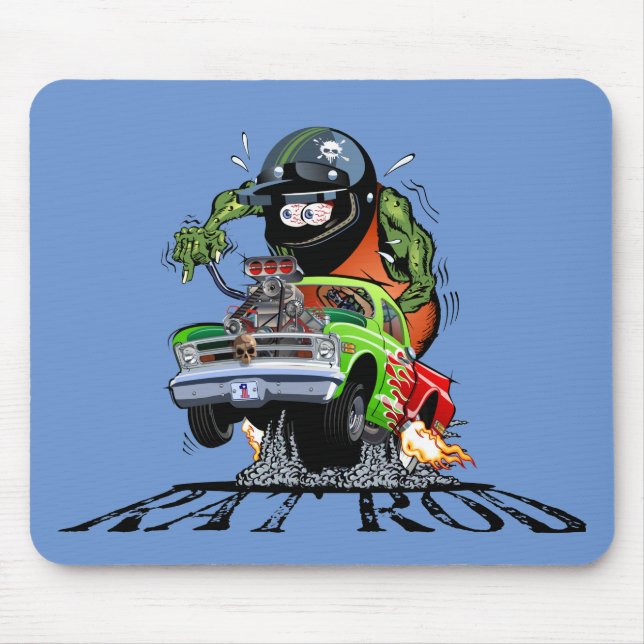 Cartoon hot rod mouse pad (Front)