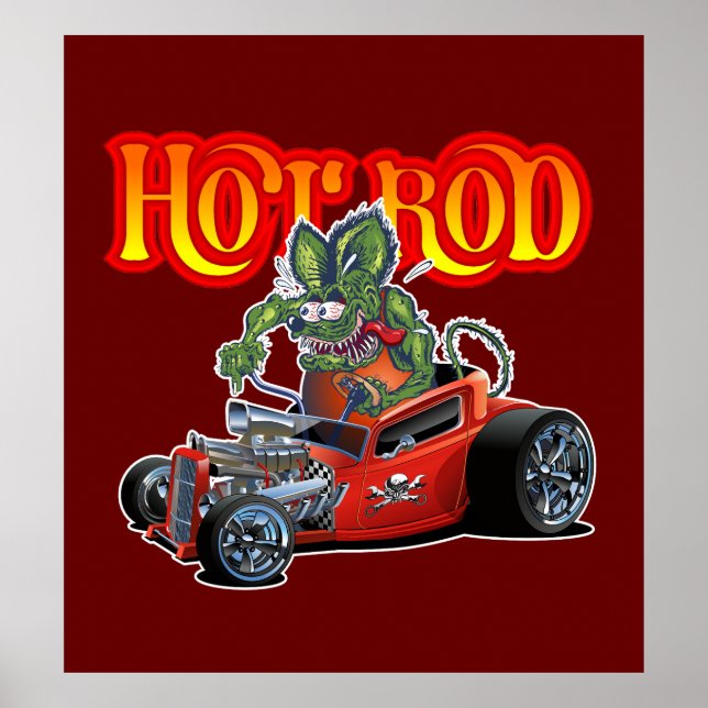 Cartoon hot rod poster (Front)