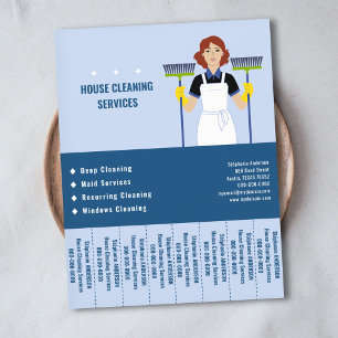 Cartoon House Cleaning Tear Off Strips Flyer