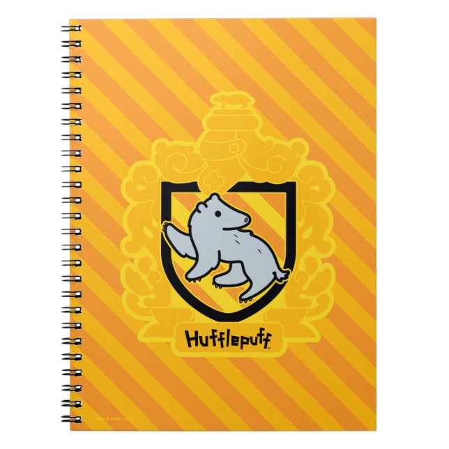 Cartoon Hufflepuff Crest Notebook (Front)