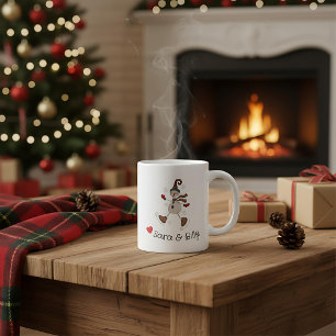 Cartoon humorous christmas reindeer coffee mug