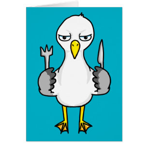 Cartoon Hungry Seagull