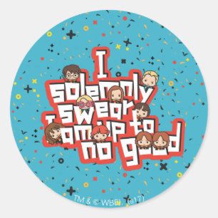 Cartoon "I solemnly swear" Graphic Classic Round Sticker