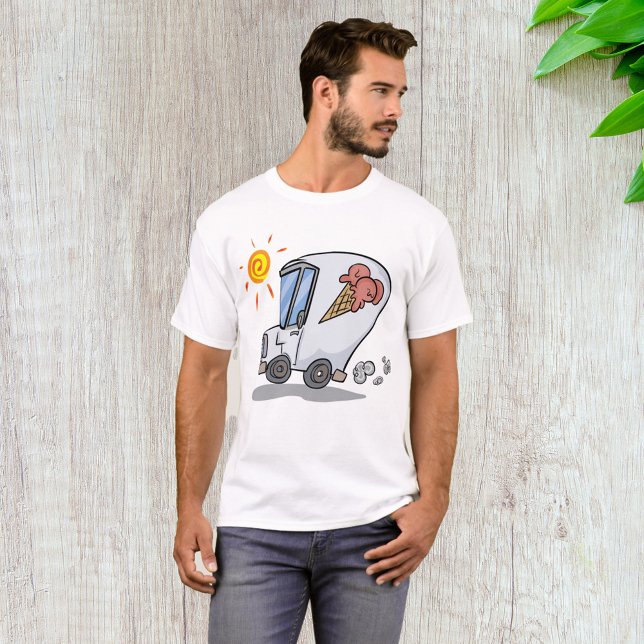 Cartoon Ice Cream Truck Fun Summer Dessert T-Shirt (Creator Uploaded)