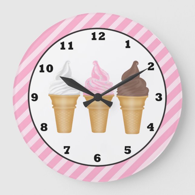 Cartoon Ice Cream wall clock (Front)
