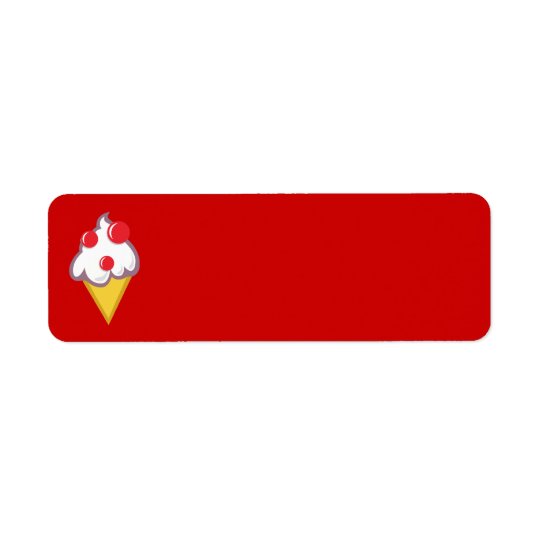 Cartoon-Ice-Cream-With-Cherry CARTOON ICECREAM CON Return Address Label