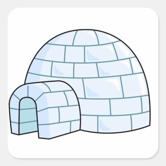 Cartoon Igloo Square Sticker Zazzle Com Au
