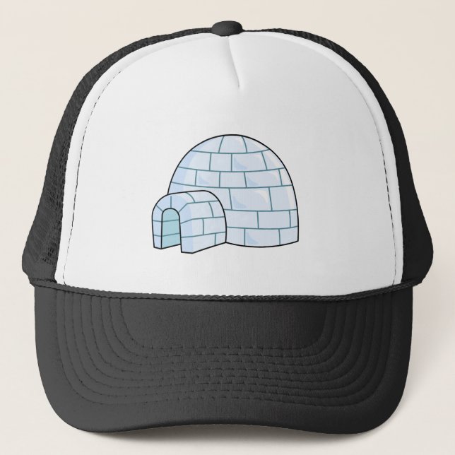 Cartoon Igloo Trucker Hat (Front)