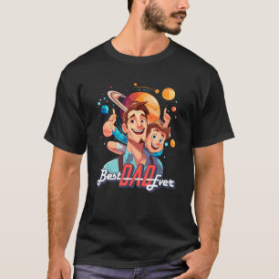 Cartoon Illustrated Cute Best Dad T-Shirt