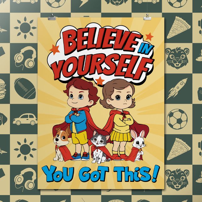 Cartoon Inspirational Quote Comic Book Typography Poster (Creator Uploaded)