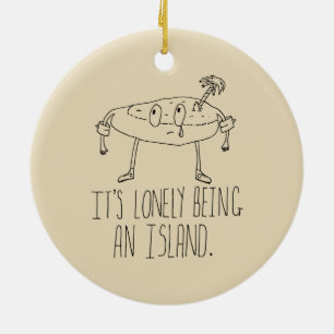 Cartoon Island Ceramic Tree Decoration