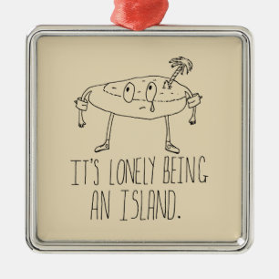 Cartoon Island Metal Ornament