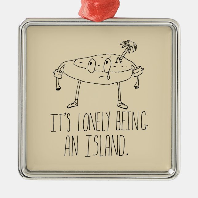 Cartoon Island Metal Ornament (Front)