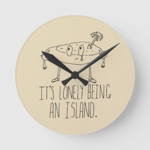 Cartoon Island Round Clock