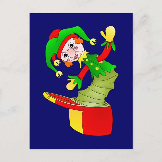 Cartoon Jack in the box cushion Postcard (Front)