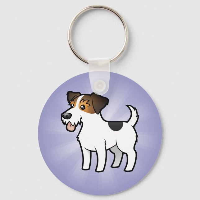Cartoon Jack Russell Terrier Key Ring (Front)