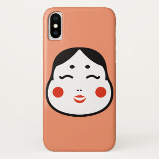 cartoon japanese okame face illustration iPhone x case