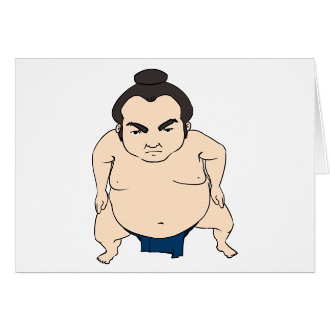 Cartoon Japanese Sumo Wrestler (Front Horizontal)