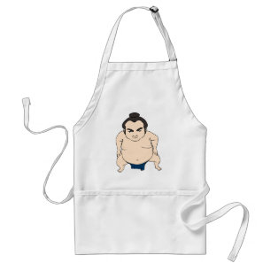 Cartoon Japanese Sumo Wrestler Standard Apron