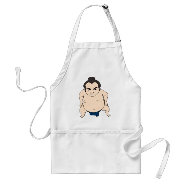 Cartoon Japanese Sumo Wrestler Standard Apron (Front)