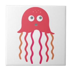Cartoon Jellyfish Ceramic Tile