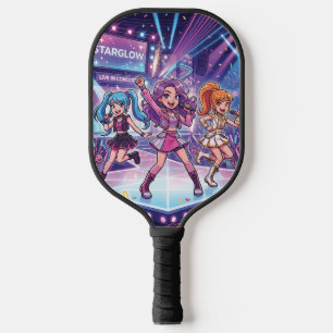 Cartoon JPop Girl Group Pickleball Paddle