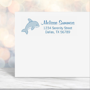 Cartoon Jumping Dolphin Address Self-inking Stamp
