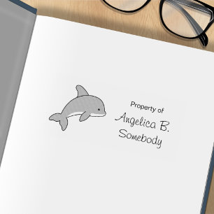 Cartoon Jumping Dolphin Rubber Stamp