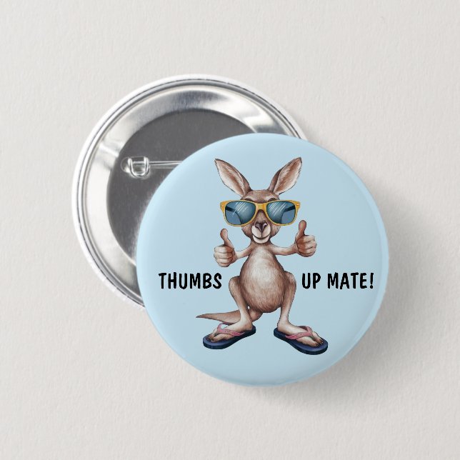 Cartoon Kangaroo 6 Cm Round Badge (Front & Back)