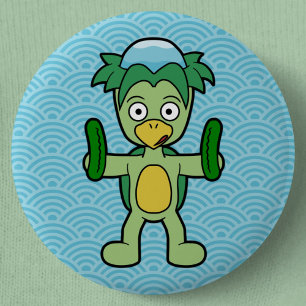Cartoon Kappa Yokai- Japanese Folklore  6 Cm Round Badge