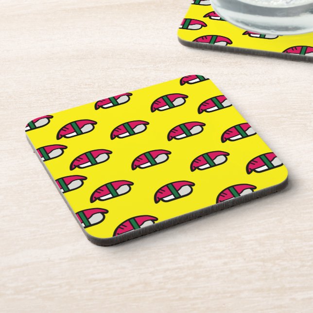 Cartoon Kawaii Sushi, Fish Rice & Seaweed Coaster (Left Side)