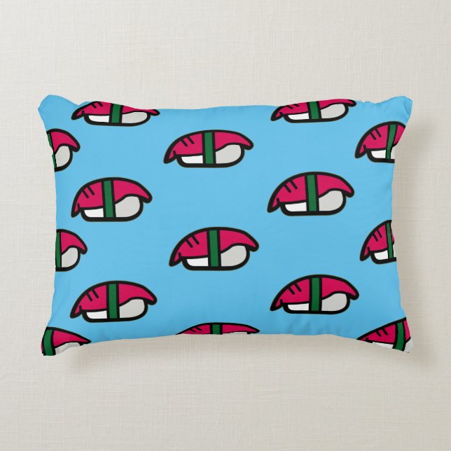 Cartoon Kawaii Sushi, Fish Rice & Seaweed Decorative Cushion (Front)