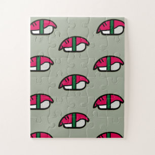 Cartoon Kawaii Sushi, Fish Rice & Seaweed Jigsaw Puzzle