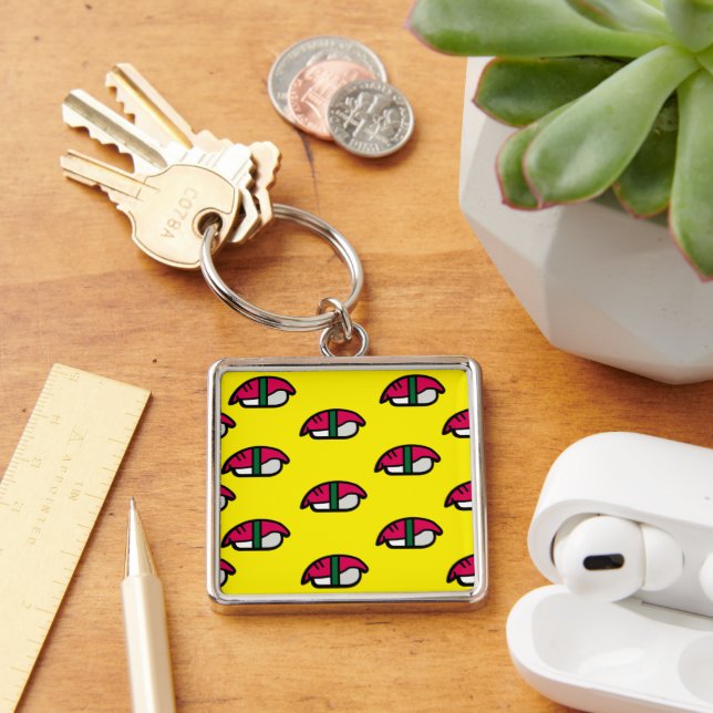 Cartoon Kawaii Sushi, Fish Rice & Seaweed Keychain (Desk)