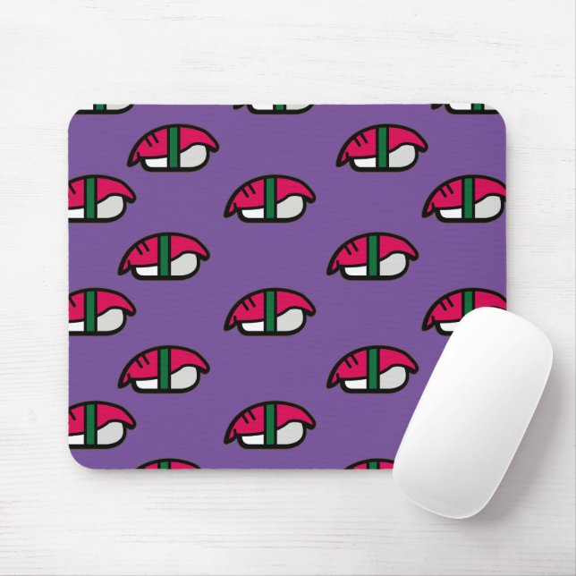 Cartoon Kawaii Sushi, Fish Rice & Seaweed Mouse Pad (With Mouse)