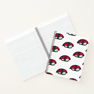 Cartoon Kawaii Sushi, Fish Rice & Seaweed Notebook