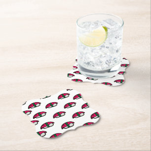 Cartoon Kawaii Sushi, Fish Rice & Seaweed Paper Coaster