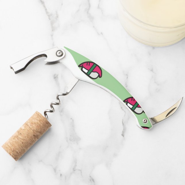 Cartoon Kawaii Sushi, Fish Rice & Seaweed Waiter's Corkscrew (Front)