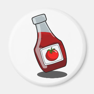Cartoon Ketchup Bottle Magnet