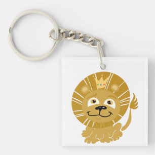 Cartoon King of the Jungle Key Ring