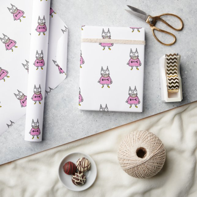 Cartoon Kitten Wrapping Paper (Crafts)