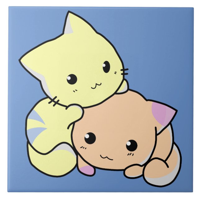 cartoon kittens ceramic tile (Front)