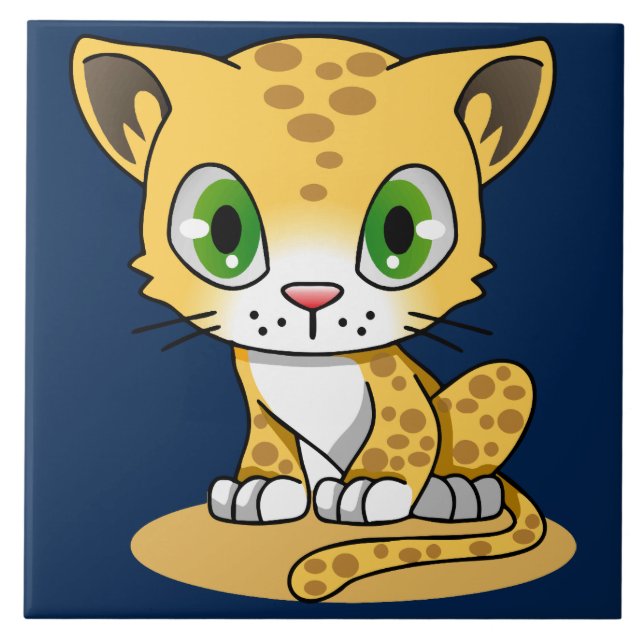 cartoon kitty  ceramic tile (Front)