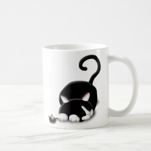 Cartoon Kitty with toy mouse Coffee Mug